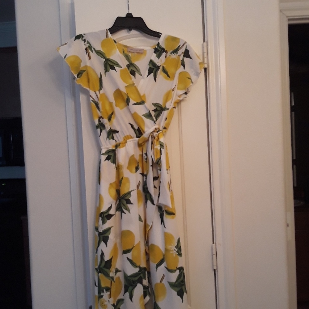 Asymmetrical lemon dress